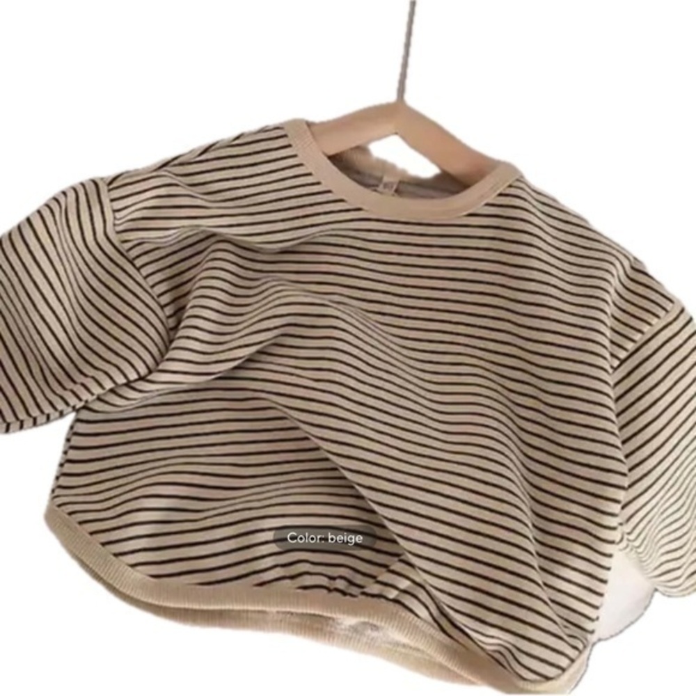 New cream striped pullover 4T